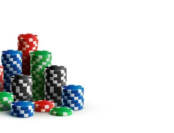 Pilhas de fichas de casino — Vetor de Stock