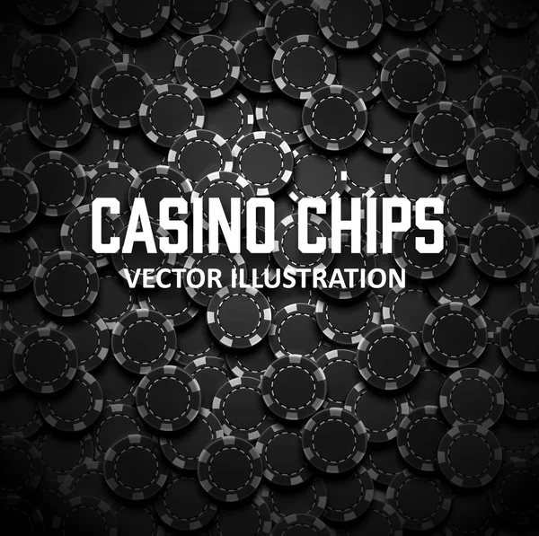 Fichas de casino con sombras — Vector de stock