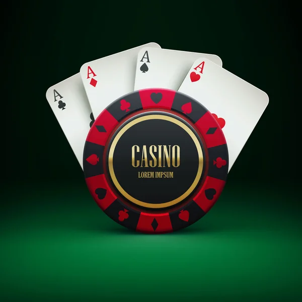 Chip de casino com lugar para texto — Vetor de Stock