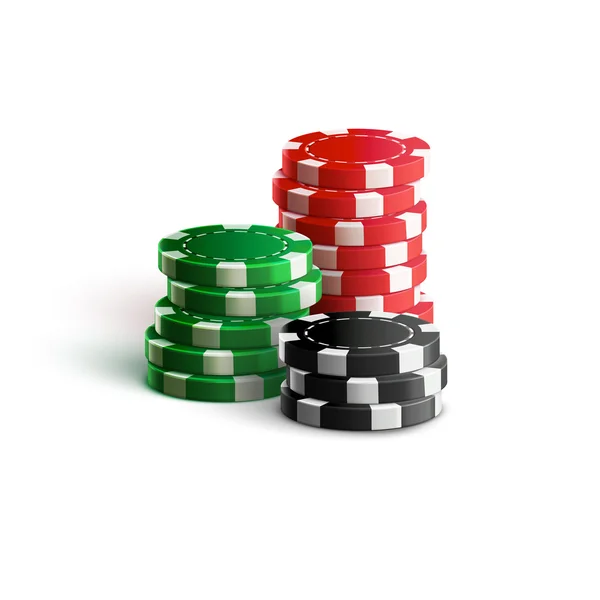 Stacks of casino chips — Stock Vector