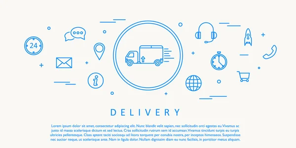 Delivery concept in flat design — Stock Vector