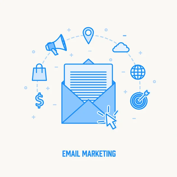 Conceito de email marketing — Vetor de Stock