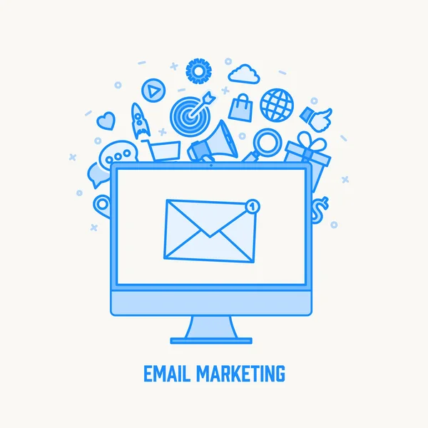 Conceito de email marketing — Vetor de Stock