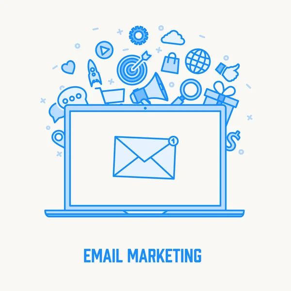 Conceito de email marketing — Vetor de Stock