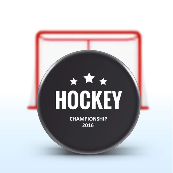 Puck da hockey realistico — Vettoriale Stock