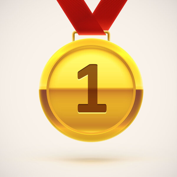 реалистичная медаль с лентой
