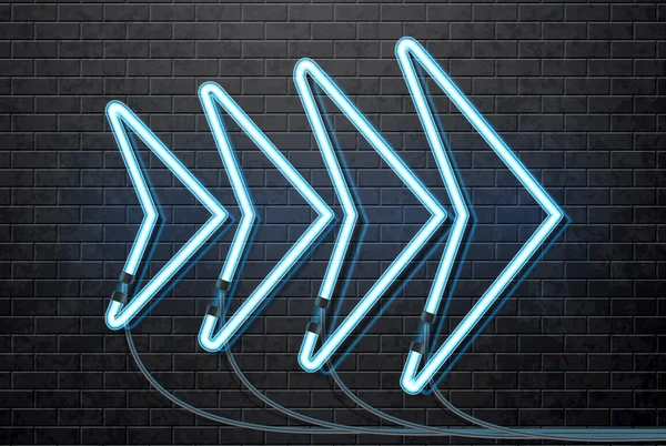Neon blauwe pijlen — Stockvector