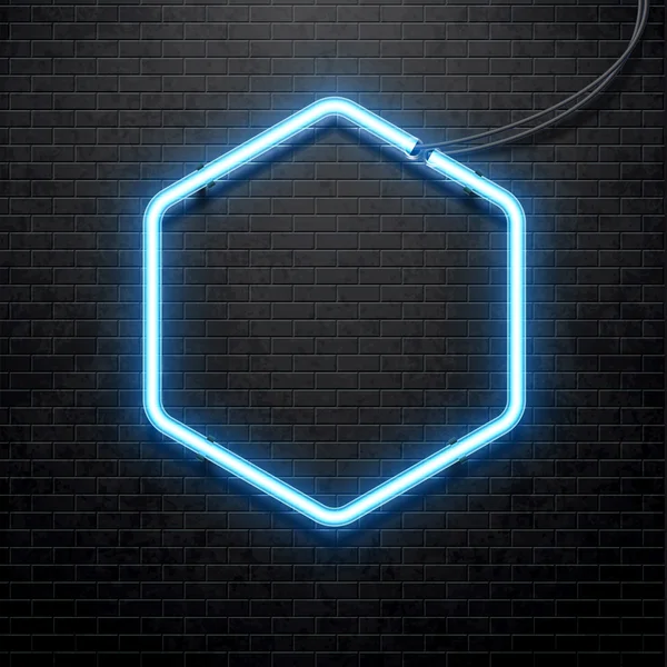 Blauwe neon lamp — Stockvector