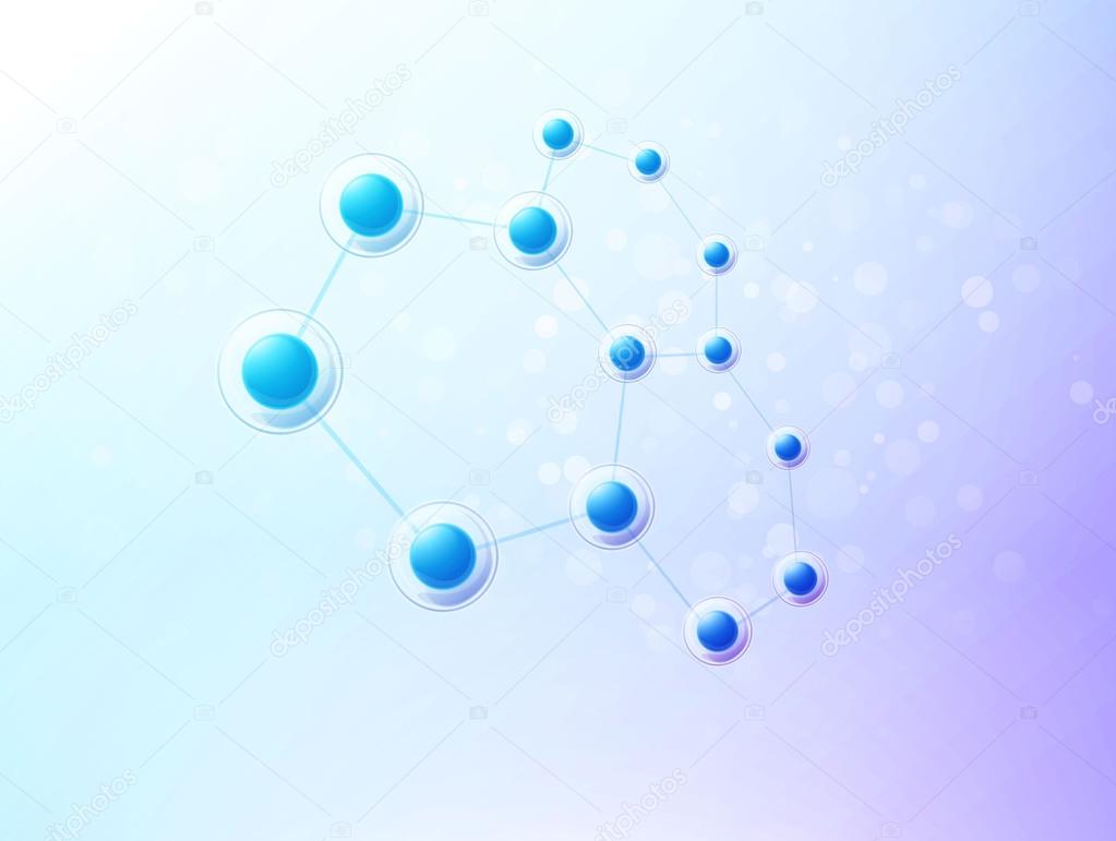 abstract blue molecule