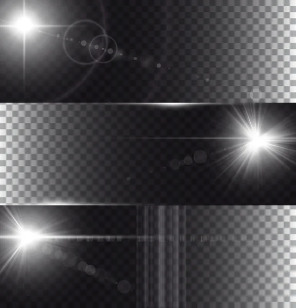 Luces de bengala en el fondo de transparencia — Archivo Imágenes Vectoriales