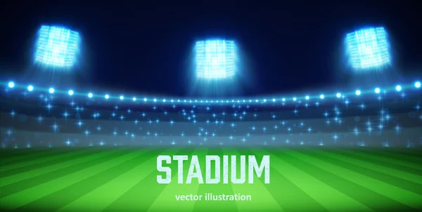 Stadion se světly v večer — Stockový vektor