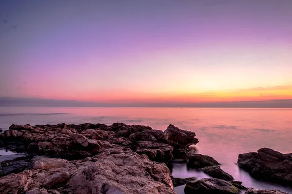 Carabassi Plajı Alicante Spanya Gün Doğumunda — Stok fotoğraf