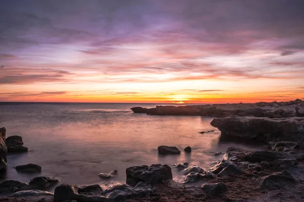 Playa Carabassi Alicante España Amanecer — Foto de Stock