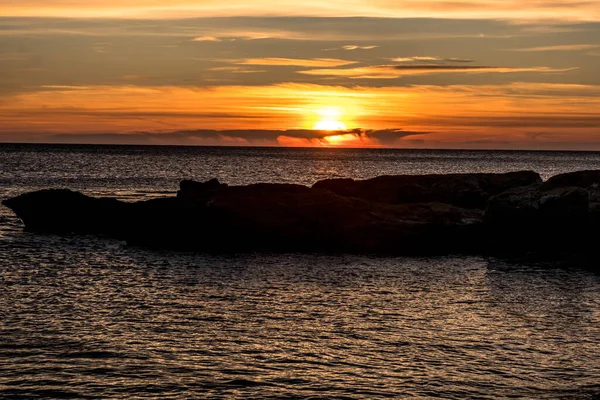 Carabassi Plajı Alicante Spanya Gün Doğumunda — Stok fotoğraf