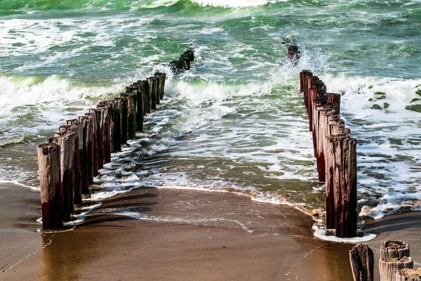 Domburg Παραλία Στη Βόρεια Θάλασσα Της Ολλανδίας Μια Ισχυρή Θυελλώδη — Φωτογραφία Αρχείου