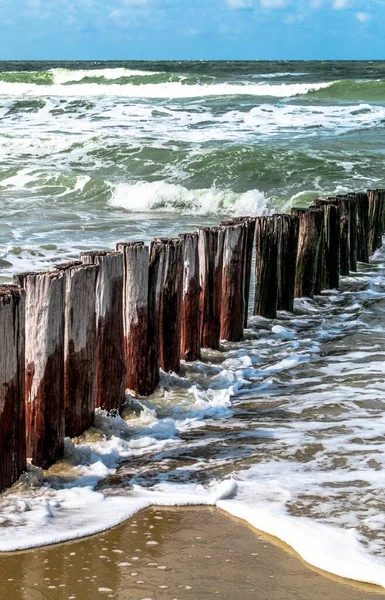 Hollanda Nın Kuzey Denizi Ndeki Domburg Plajı Güçlü Bir Rüzgarlı — Stok fotoğraf
