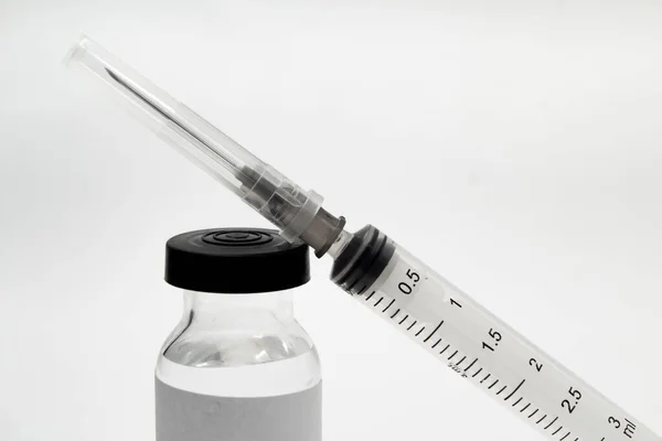 Detail Syringe Glass Vaccine — Stock Photo, Image