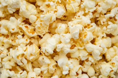 Yemek arkaplanı. Bir kasede patlamış mısır..