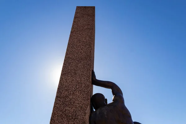 Détail Monument Situé Dans Centre Praa Civica Goinia Avec Ciel — Photo