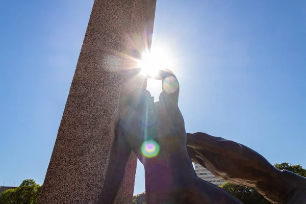 Dettaglio Del Monumento Situato Nel Centro Praa Civica Goinia Con — Foto Stock