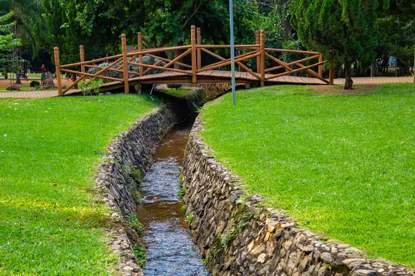 Pequeño Arroyo Puente Parque Flamboyant Ciudad Goinia — Foto de Stock
