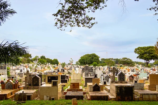 Foto Tomada Cementerio Park Goiania Foto Panorámica Del Cementerio Del —  Fotos de Stock