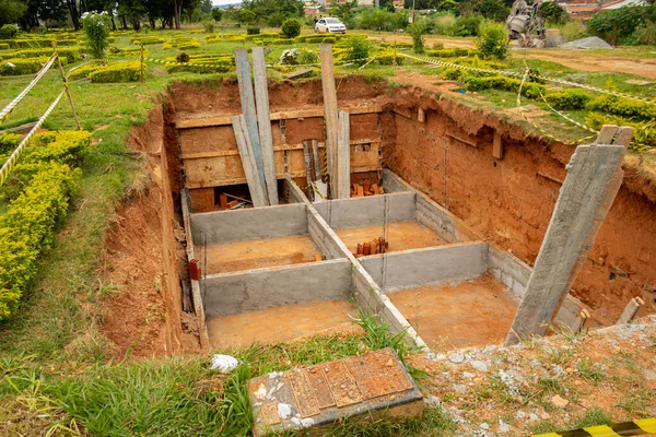 Einige Gräber Bau Auf Einem Friedhof Der Stadt Goiania Cemitrio — Stockfoto