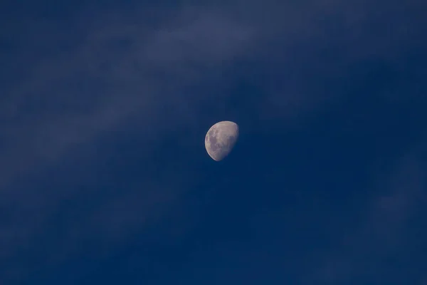 Luna Cielo Con Algunas Nubes Atardecer — Foto de Stock