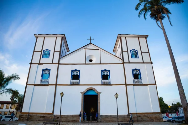 Kościół Parafialny Nossa Senhora Rosario Stylu Kolonialnym Mieście Pirenopolis Goias — Zdjęcie stockowe