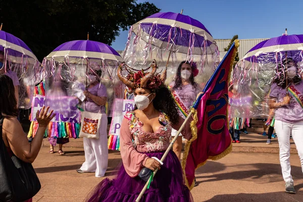 Protest Photo Taken Protest President Brazil Bolsonaro Asking Agility Purchase — Stock Photo, Image