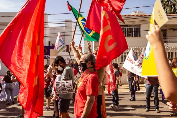 Protesta Foto Tomada Durante Una Protesta Contra Presidente Brasil Bolsonaro — Foto de Stock