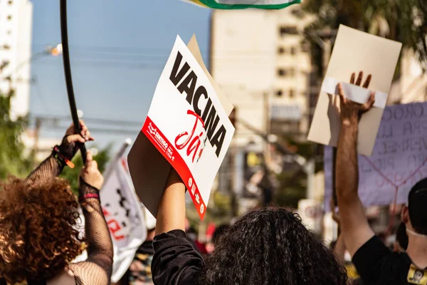 Protest Foto Genomen Tijdens Een Protest Tegen President Van Brazilië — Stockfoto