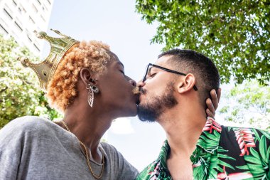 Fotoğraf Brezilya 'nın Goiania kentindeki LGBT Onur Yürüyüşü sırasında çekildi..