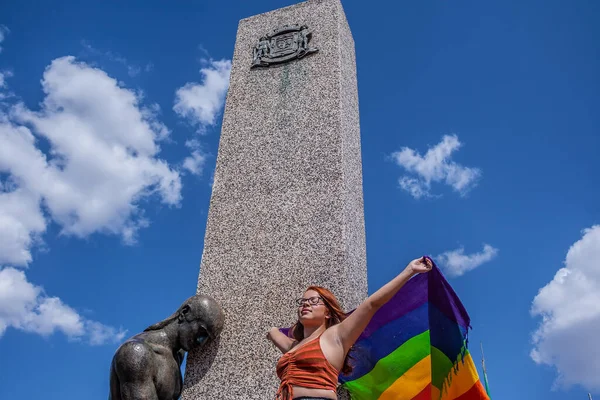Foto Aufgenommen Während Der Lgbt Pride Parade Der Stadt Goiania — Stockfoto