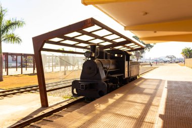 Goiania Tren İstasyonu. Goinia tren istasyonunda lokomotif.
