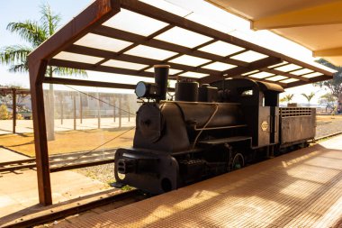 Goiania Tren İstasyonu. Goinia tren istasyonunda lokomotif.
