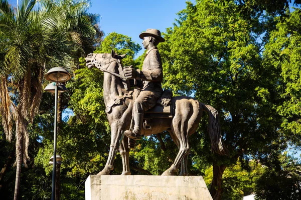 Dettagli Della Piazza Civica Goinia Statua Pedro Ludovico Teixeira — Foto Stock