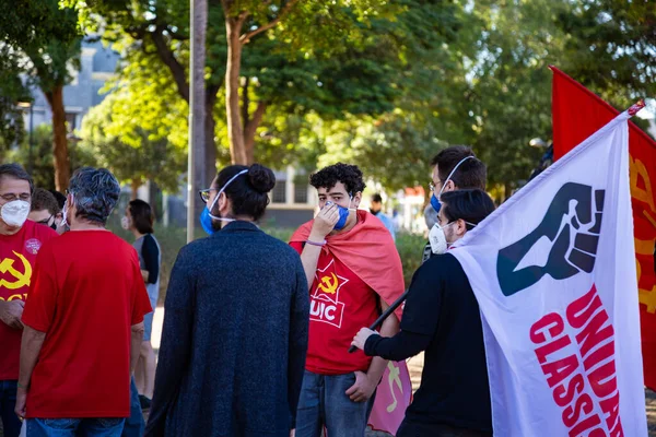 Foto Tirada Durante Protesto Contra Presidente Brasil Bolsonaro Acusado Negligência — Fotografia de Stock