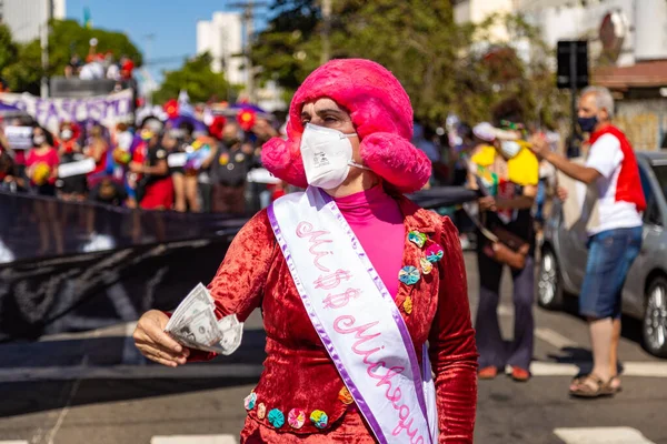 Photo Prise Lors Une Manifestation Contre Président Brésil Bolsonaro Accusé — Photo