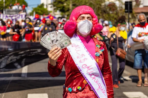 Photo Prise Lors Une Manifestation Contre Président Brésil Bolsonaro Accusé — Photo