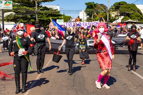 Photo Prise Lors Une Manifestation Contre Président Brésil Bolsonaro Accusé — Photo