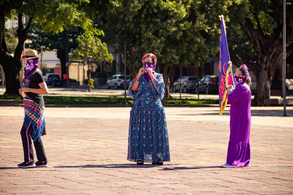 Fotografía Preparación Actuación Bloco Nao Nao Coro Mulher Canción Sin — Foto de Stock