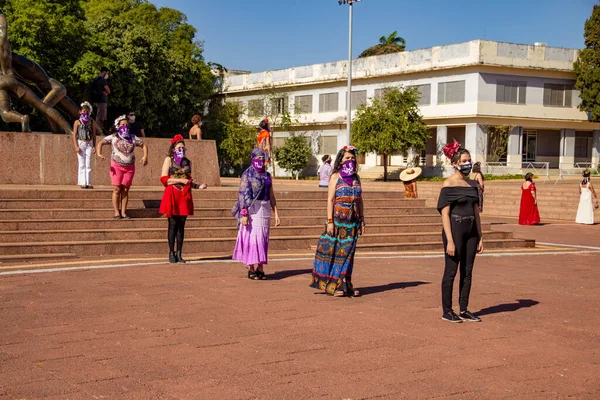 Photo Coverage Preparation Performance Bloco Cor Mulher Song Fear None — Stock Photo, Image