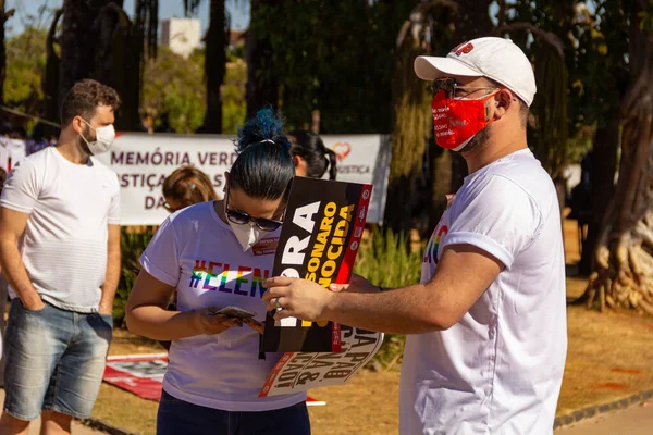 Fotoğraf, Başkan Jair Bolsonaro 'ya karşı düzenlenen bir protesto sırasında çekildi. 24J - Brezilya genelinde protestolar günü.
