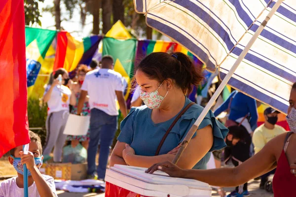 Photo Taken Protest President Jair Bolsonaro 24J Day Protests Brazil — 스톡 사진