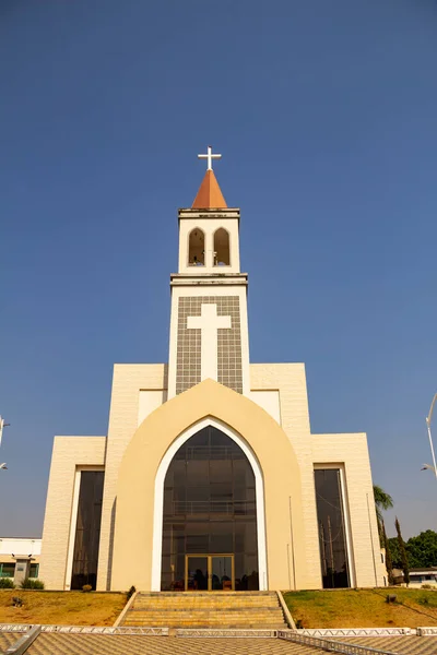 Facade Parish Sao Benedito Clear Sunny Day Blue Sky Background — Stock Photo, Image