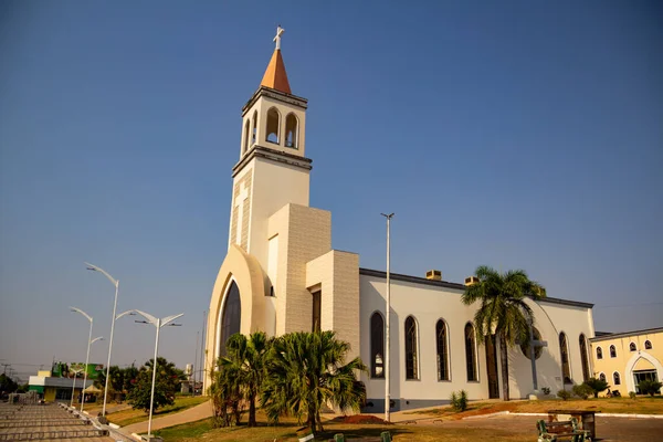 Fachada Paróquia São Benedito Dia Claro Ensolarado Com Céu Azul — Fotografia de Stock