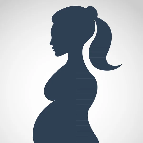 Silhouette of the pregnant woman — Stock Vector