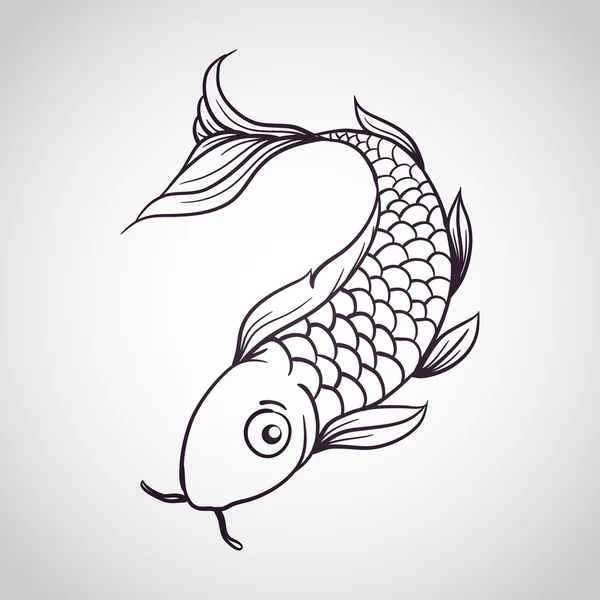 Vector logo de peces koi — Vector de stock