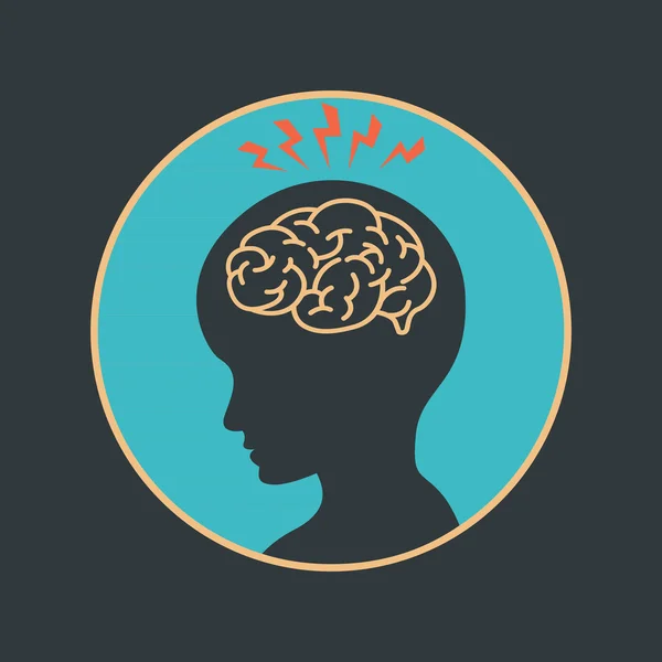 Vector del logotipo del cerebro de los niños — Vector de stock